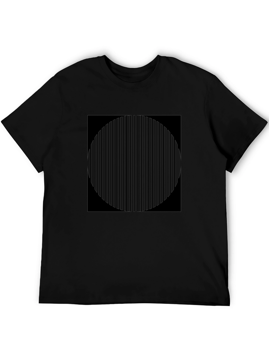 Striped Circle Graphic Black T-Shirt