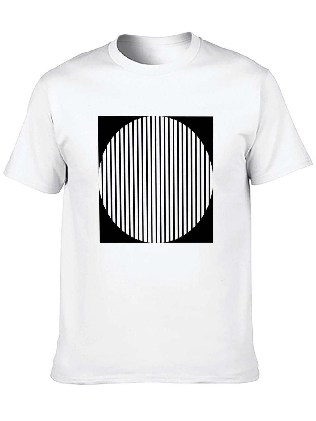 Striped Circle Graphic Black T-Shirt