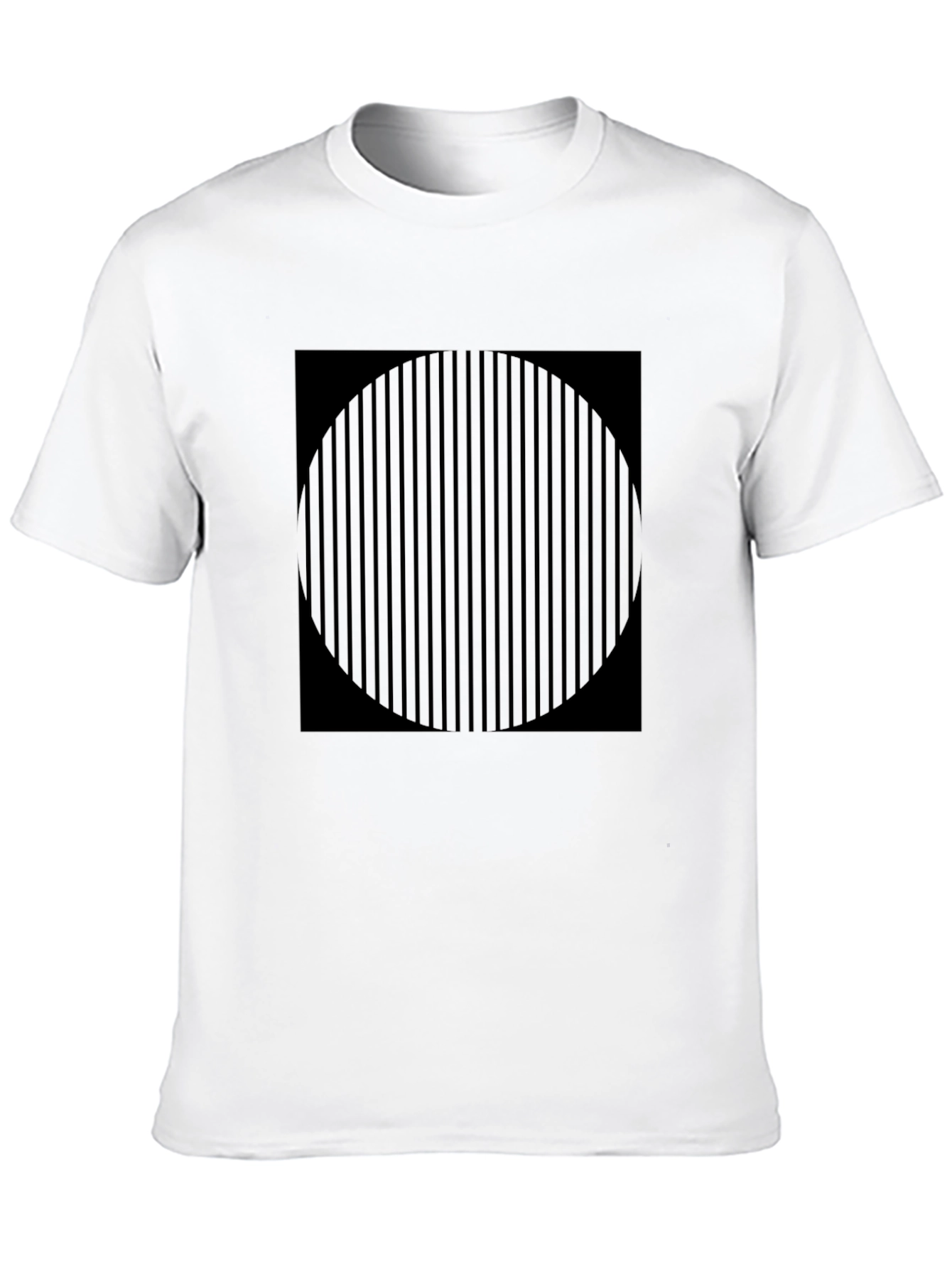 Striped Circle Graphic Black T-Shirt