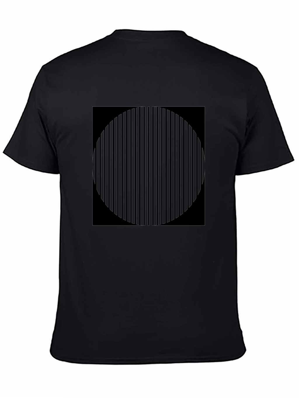 Striped Circle Graphic Black T-Shirt