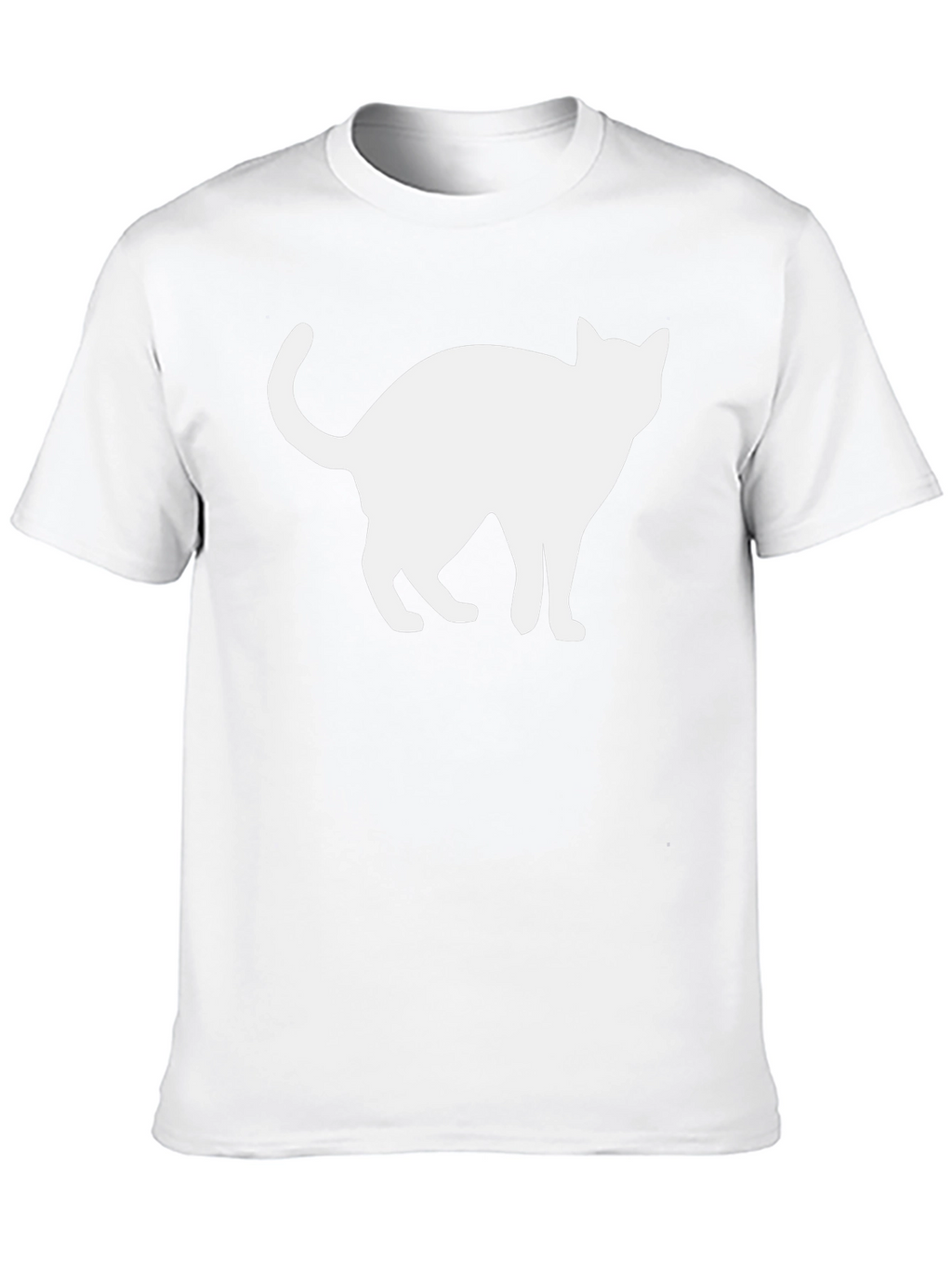 Cool Cat Silhouette Graphic Tee - Black Cotton Shirt