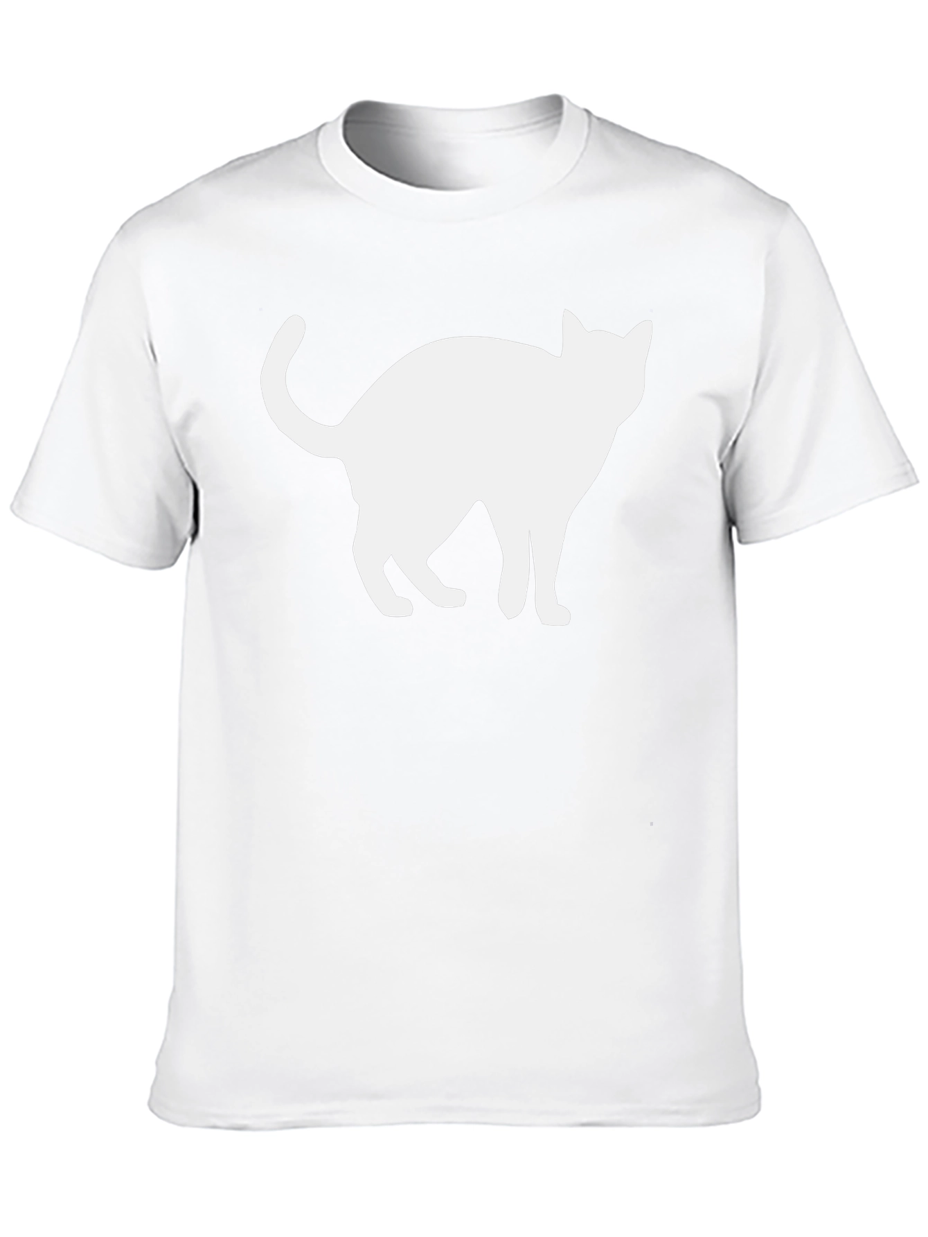 Cool Cat Silhouette Graphic Tee - Black Cotton Shirt