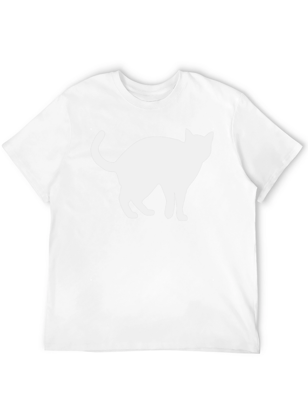 Cool Cat Silhouette Graphic Tee - Black Cotton Shirt