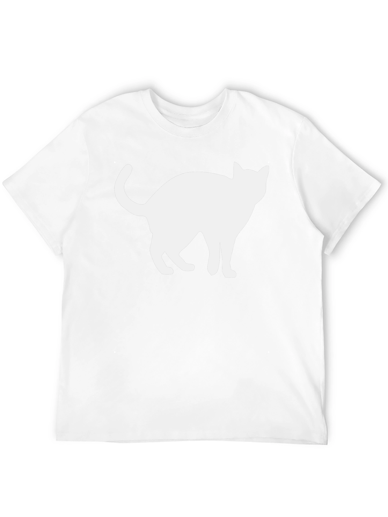 Cool Cat Silhouette Graphic Tee - Black Cotton Shirt
