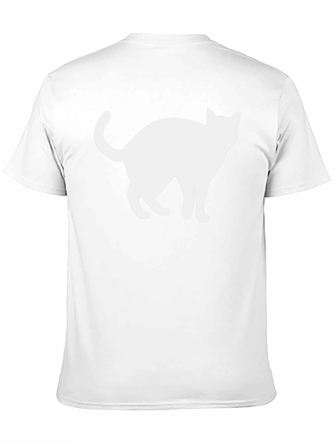 Cool Cat Silhouette Graphic Tee - Black Cotton Shirt