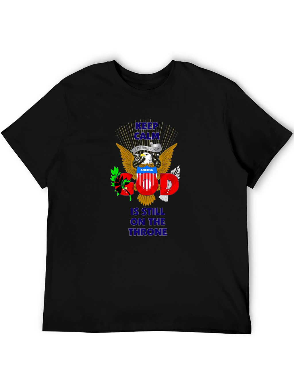 Patriotic Keep Calm God On Throne T-Shirt
