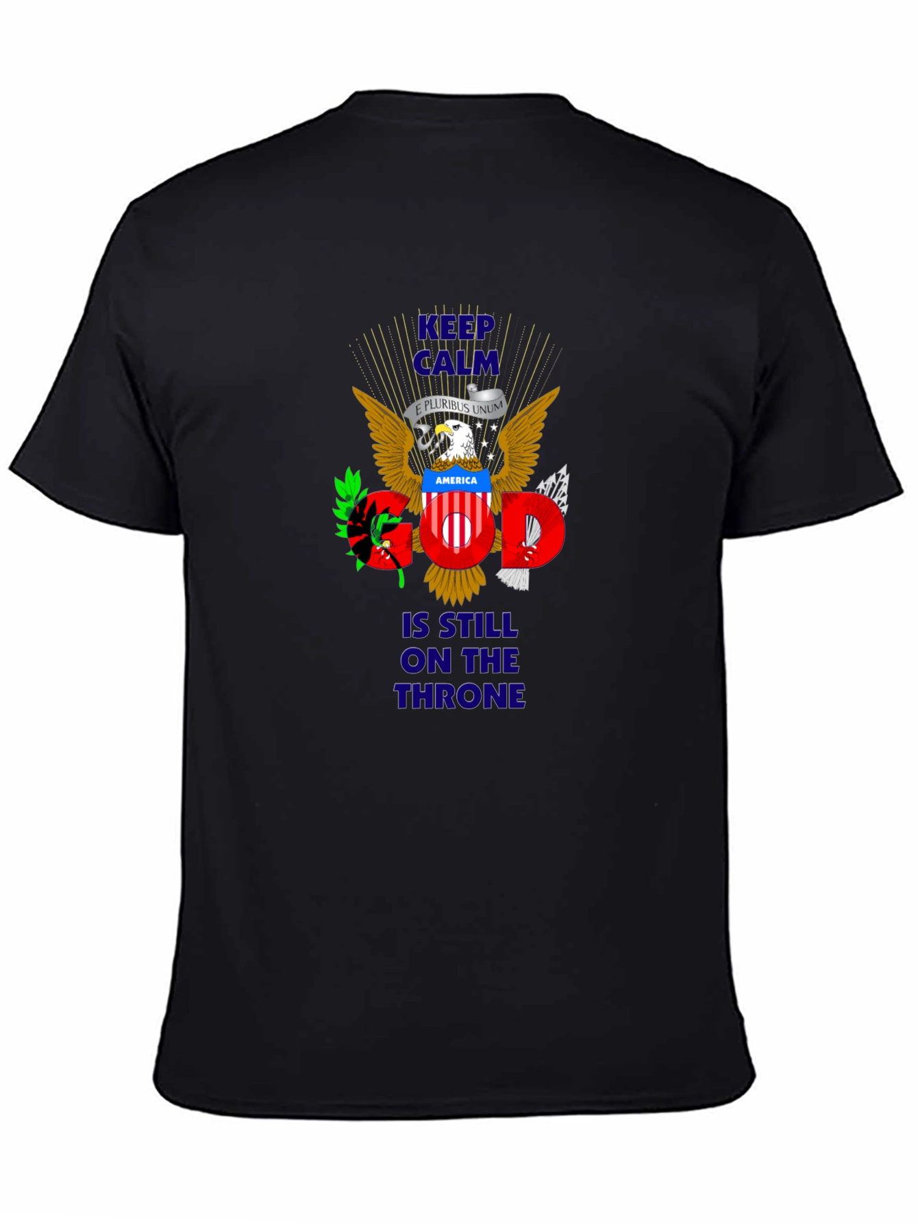 Patriotic Keep Calm God On Throne T-Shirt