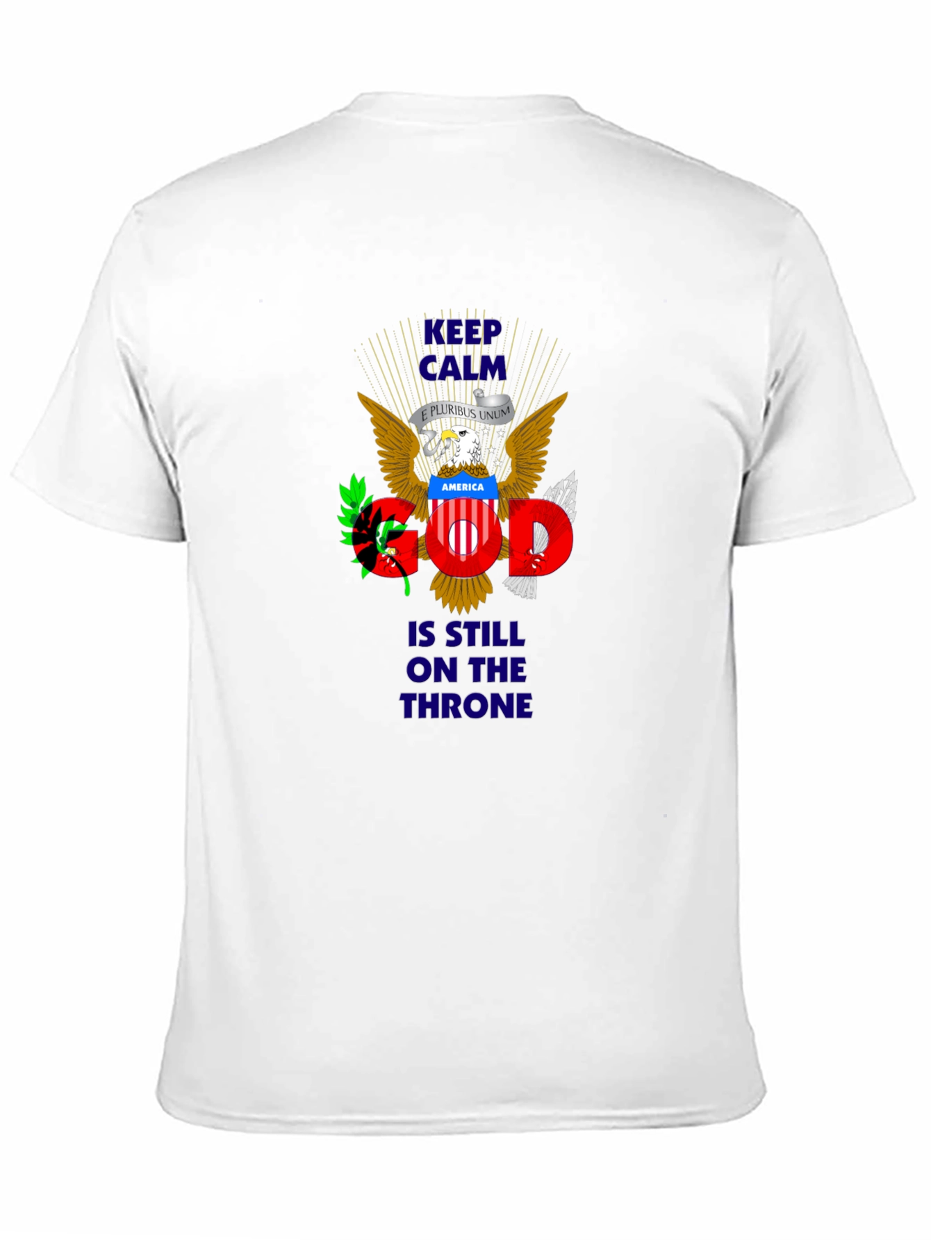 Patriotic Keep Calm God On Throne T-Shirt