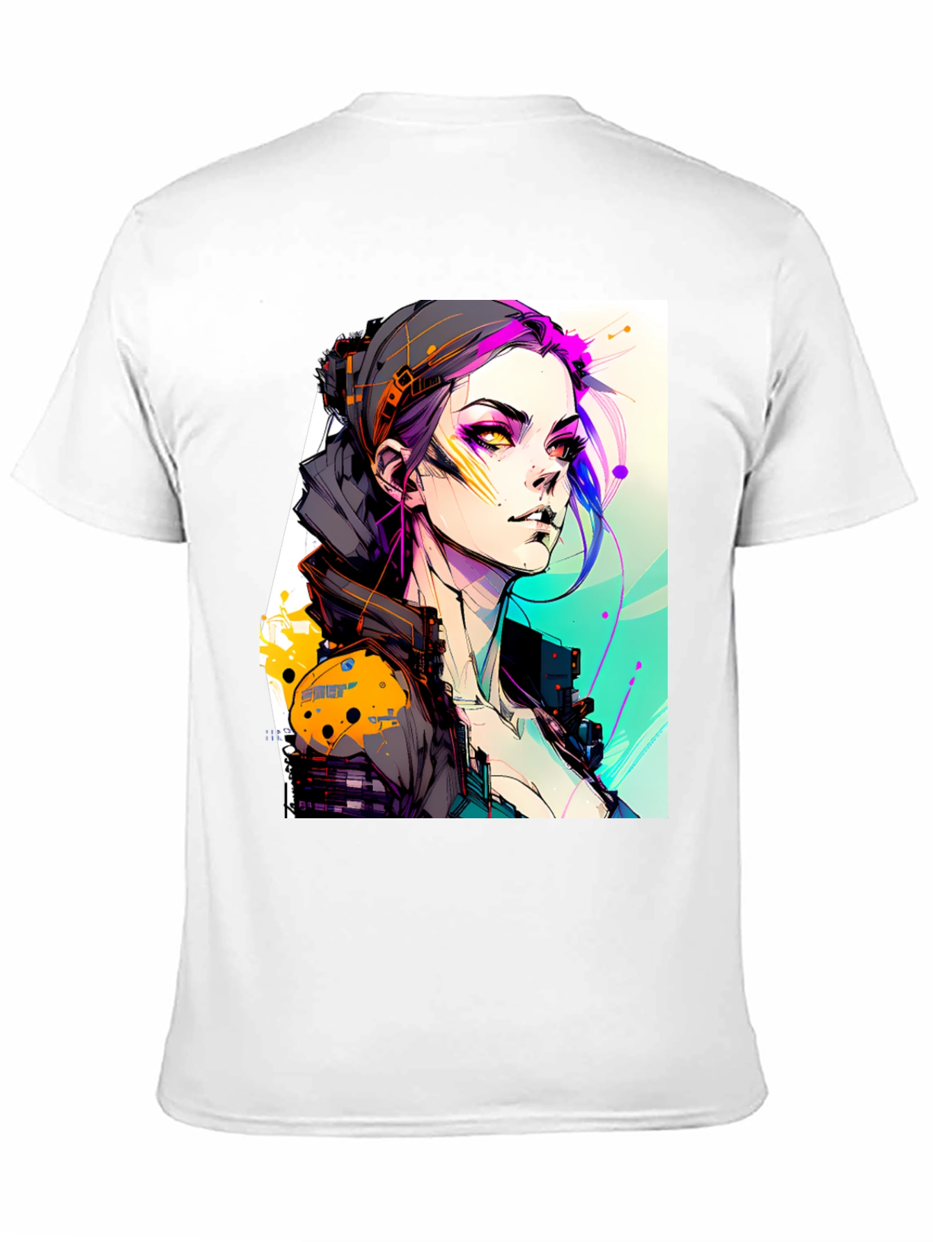 Cyberpunk Girl Black T-Shirt