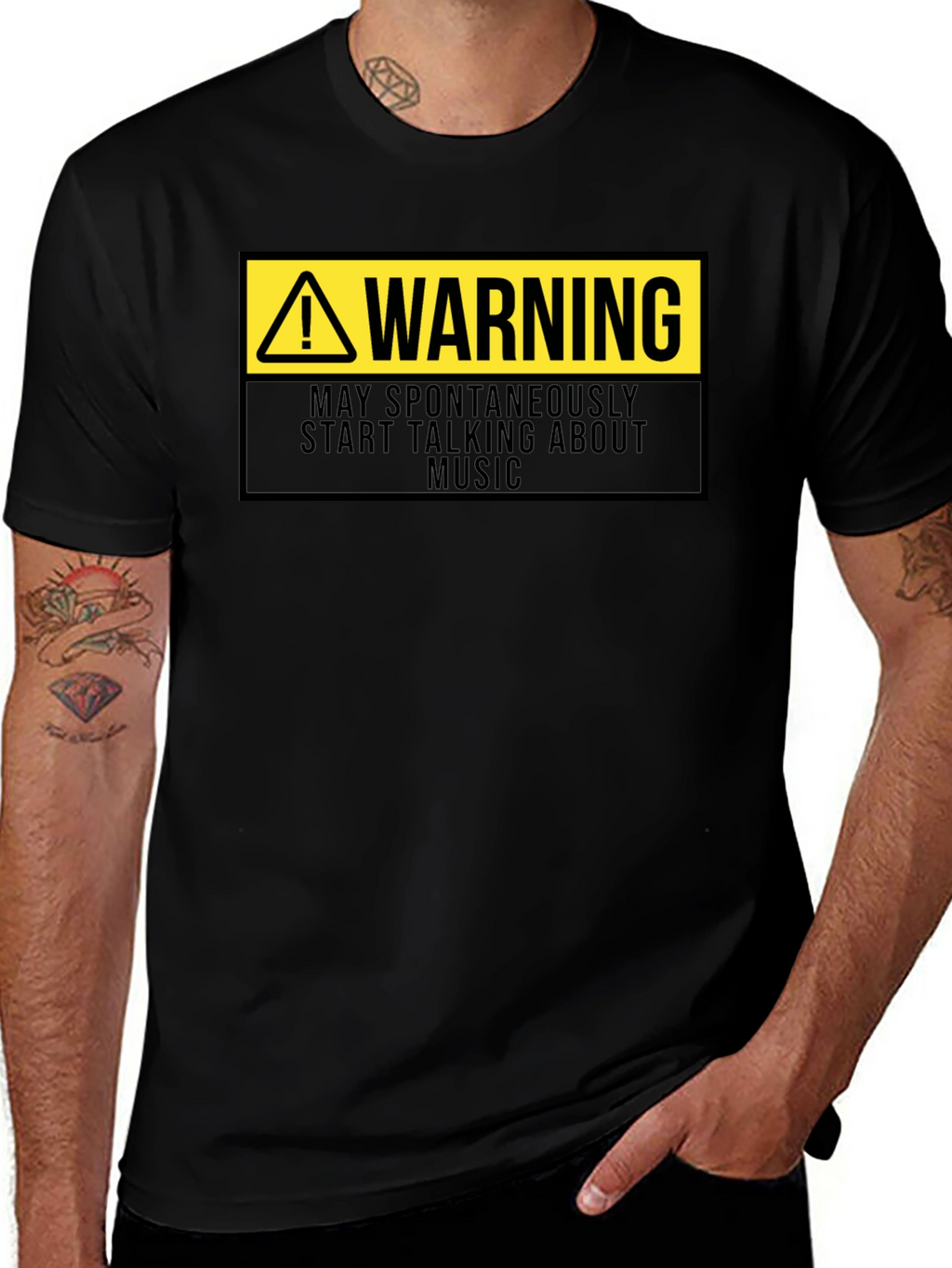 Warning: May Spontaneously Talk About Music T-Shirt