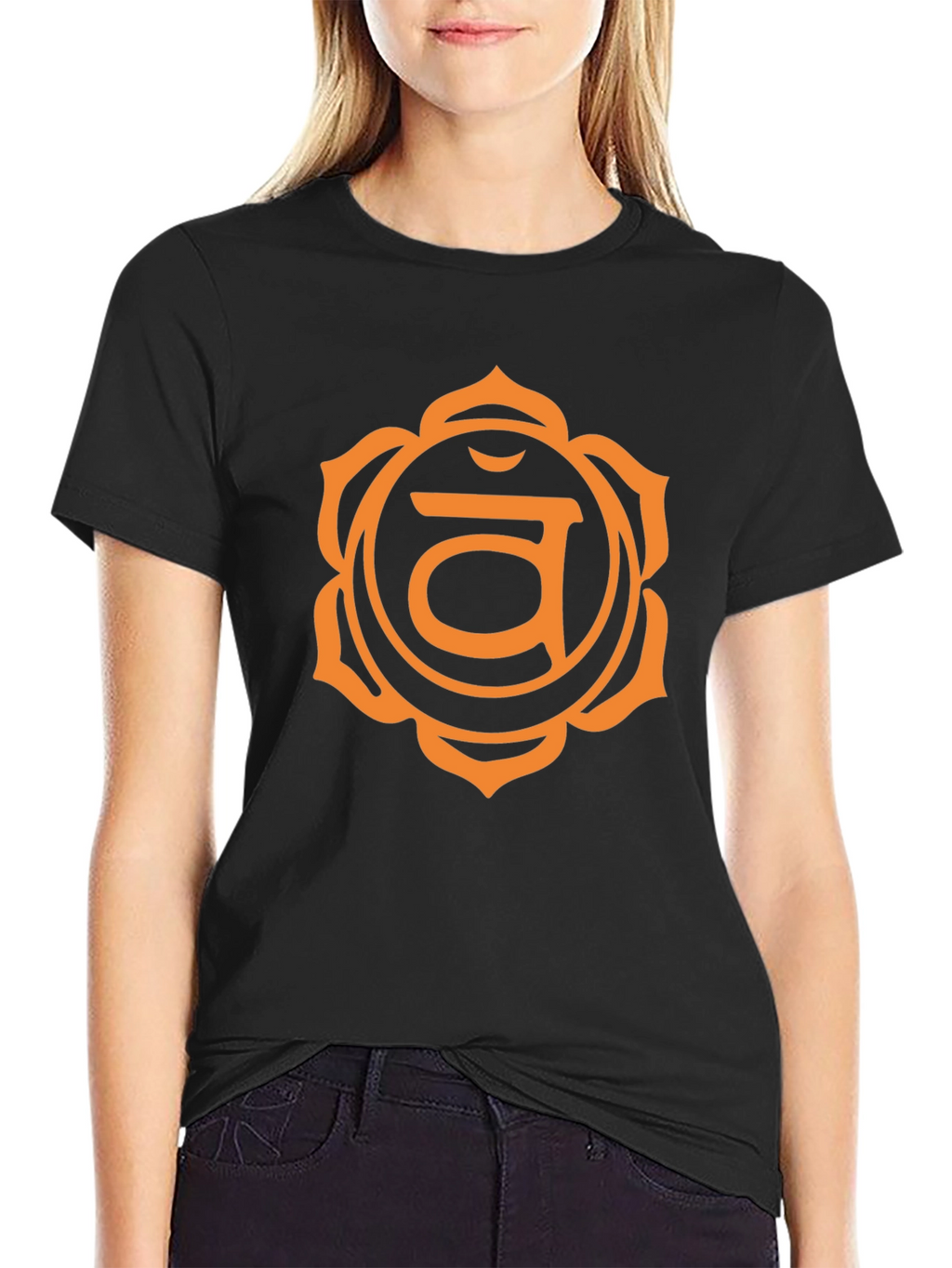 Root Chakra Graphic Tee - Black Cotton T-Shirt
