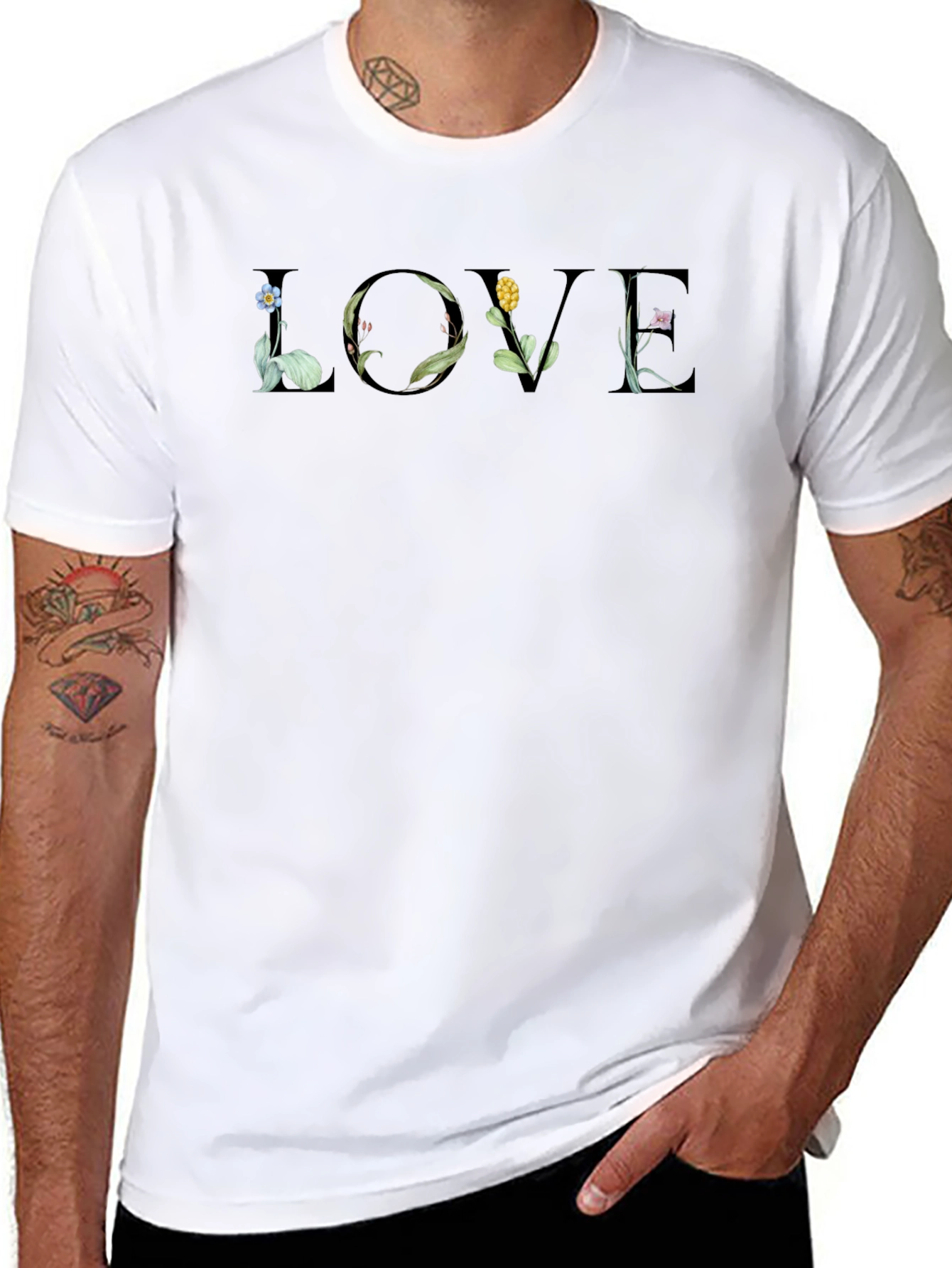Floral LOVE Graphic T-Shirt - Stylish & Unique