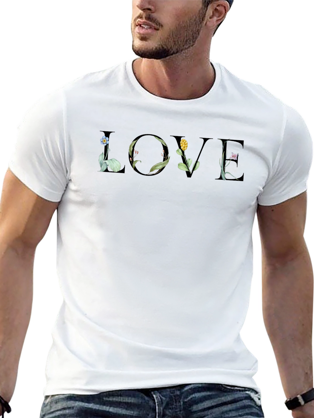 Floral LOVE Graphic T-Shirt - Stylish & Unique