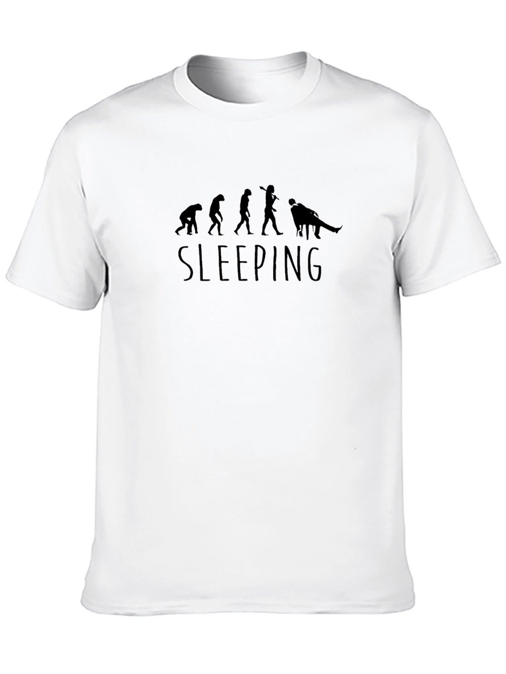 Evolution of Sleeping Black Graphic T-Shirt