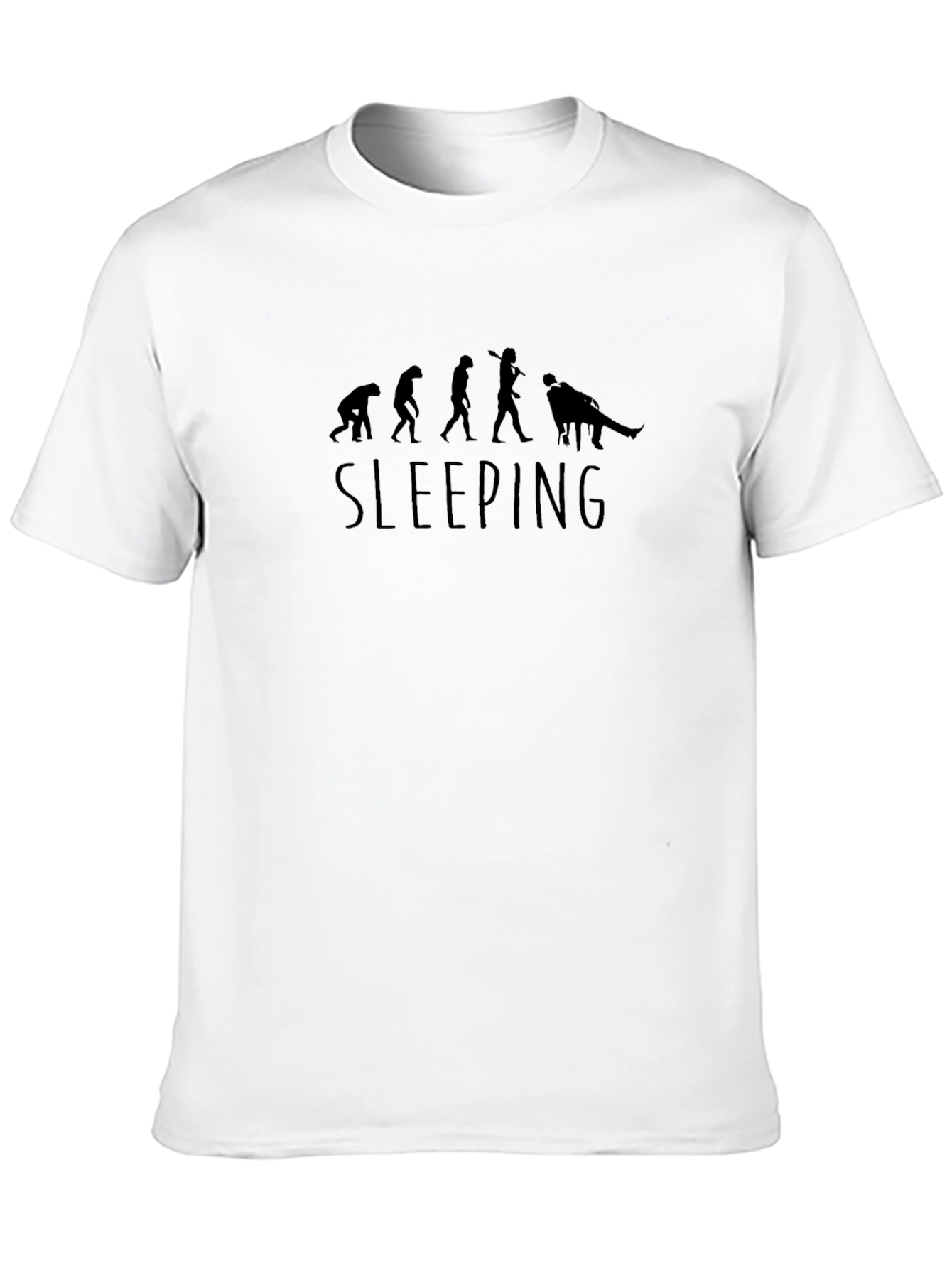 Evolution of Sleeping Black Graphic T-Shirt