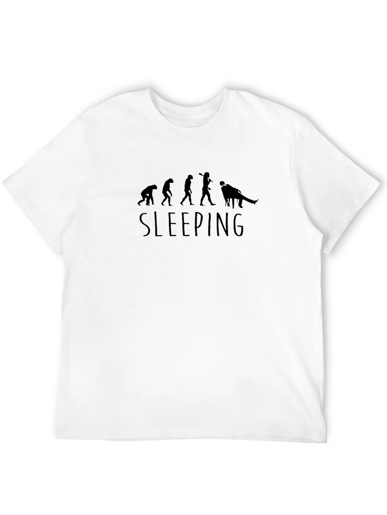 Evolution of Sleeping Black Graphic T-Shirt