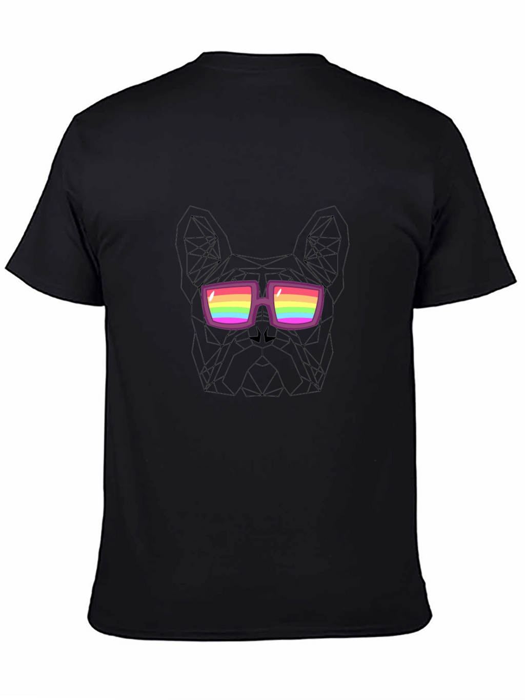 Cool Dog Tee - Geometric Rainbow Glasses