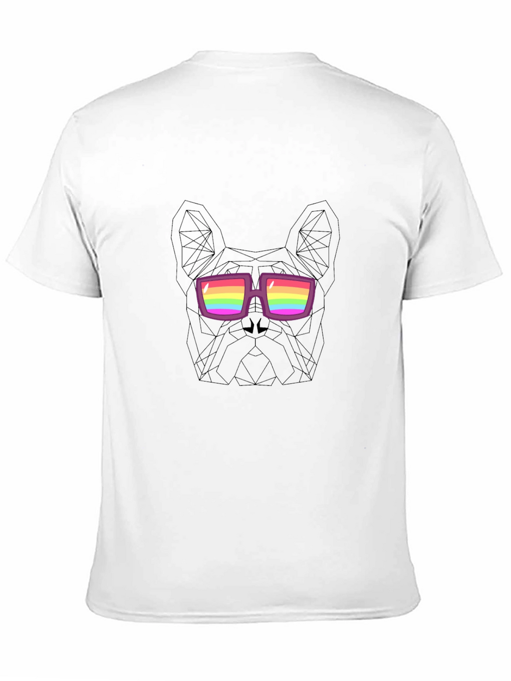 Cool Dog Tee - Geometric Rainbow Glasses
