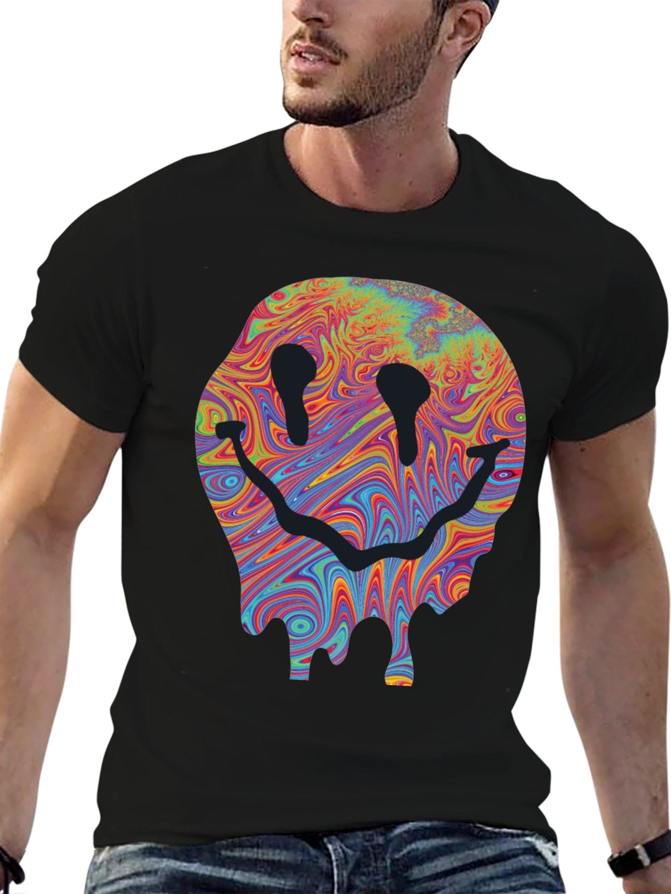 Melting Smiley Face Graphic T-Shirt