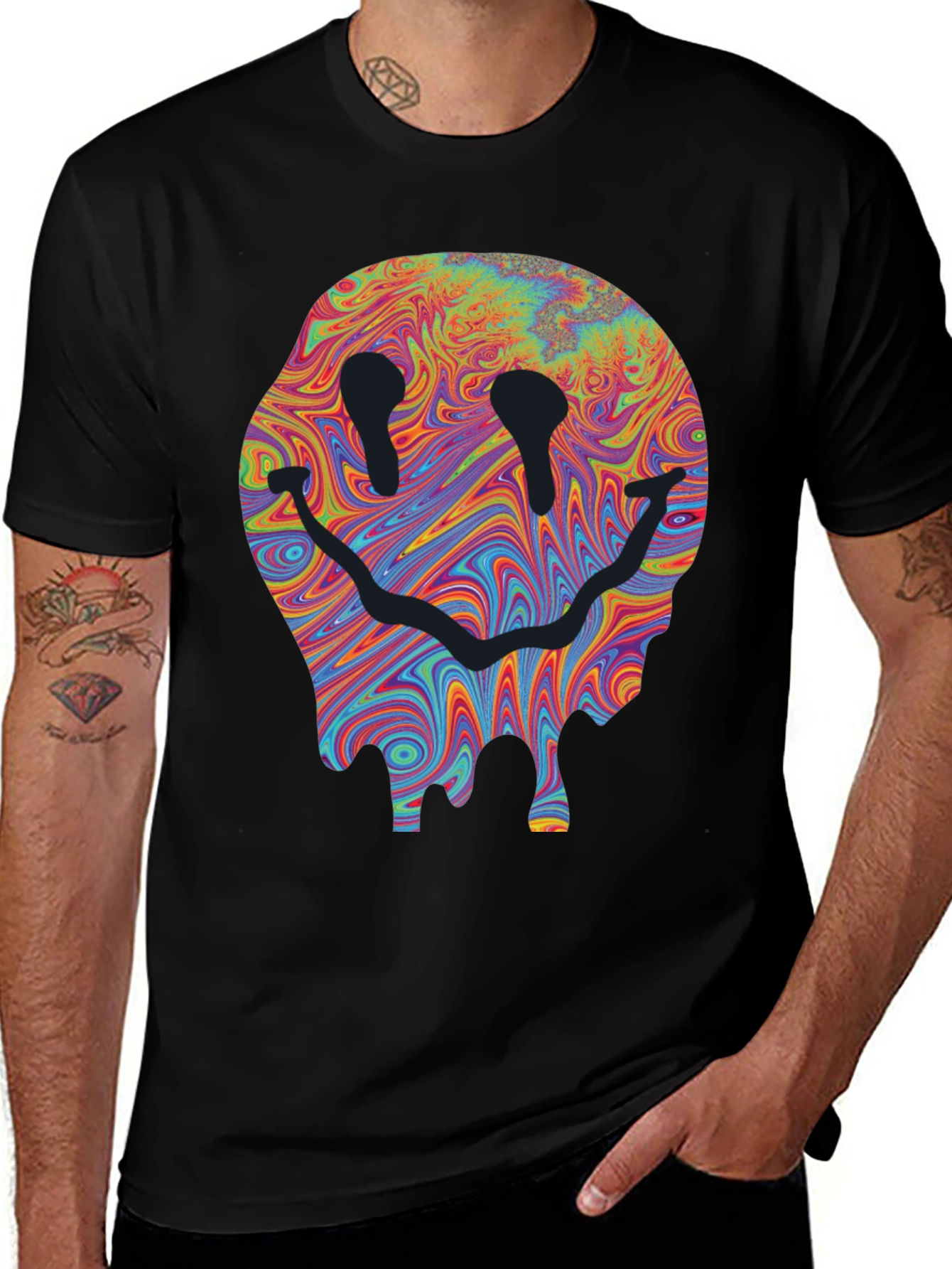 Melting Smiley Face Graphic T-Shirt