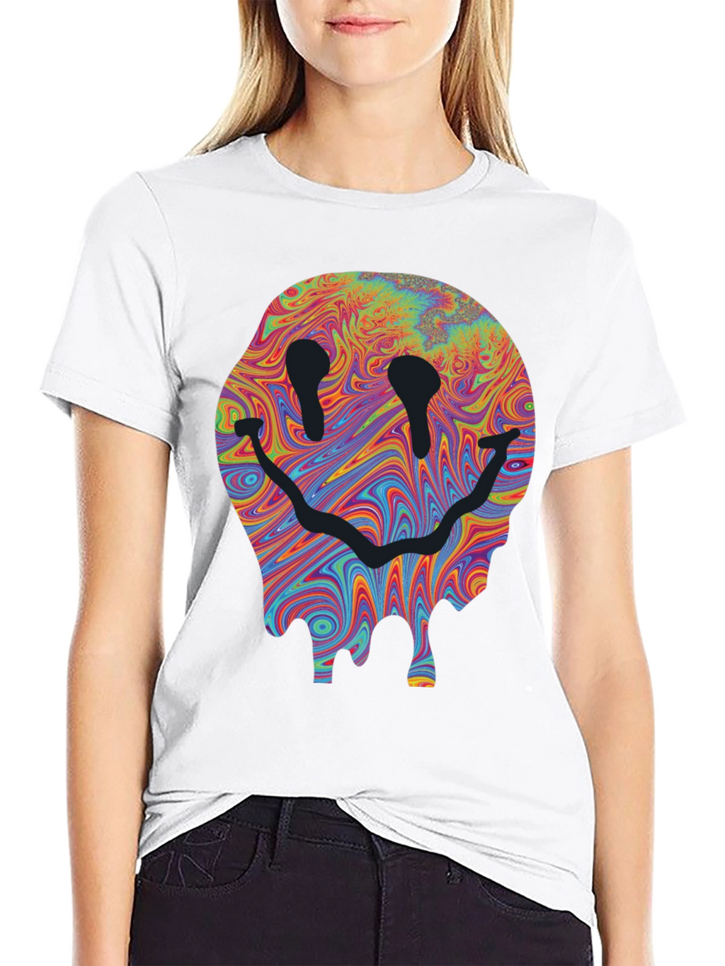Melting Smiley Face Graphic T-Shirt