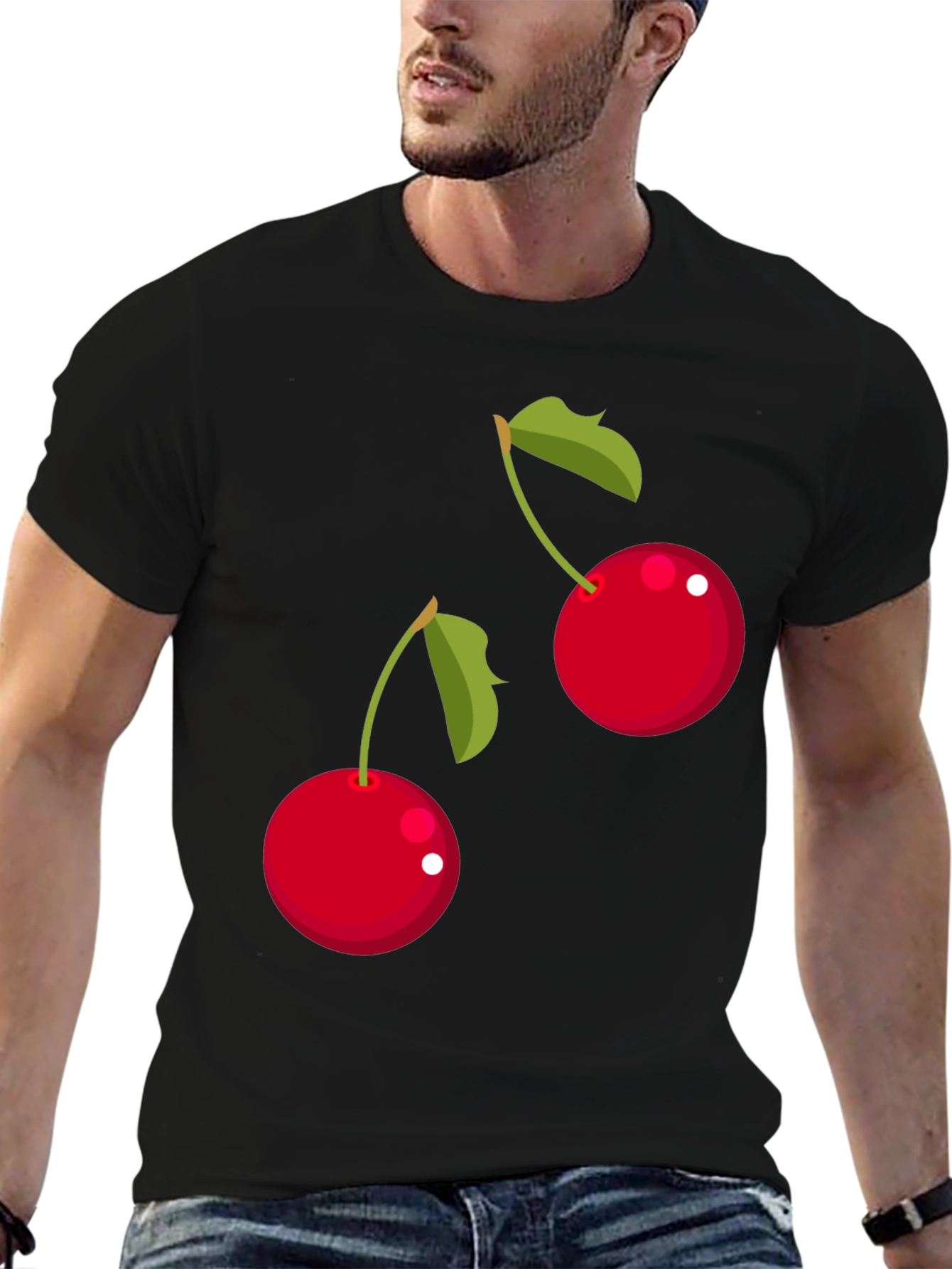 Cherry Graphic T-Shirt - Black