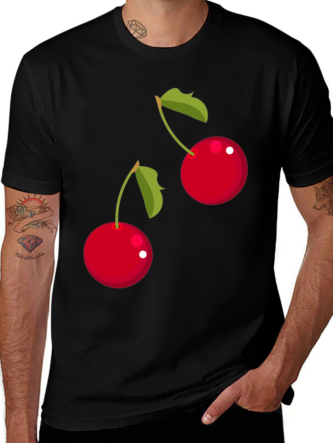 Cherry Graphic T-Shirt - Black