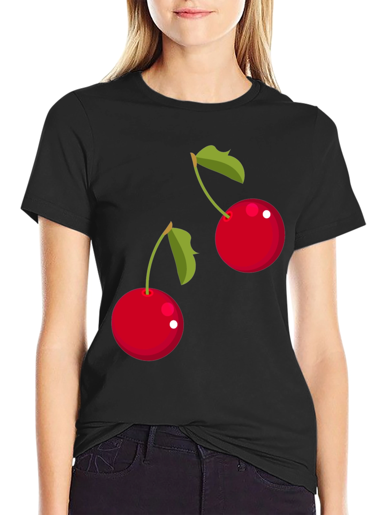 Cherry Graphic T-Shirt - Black
