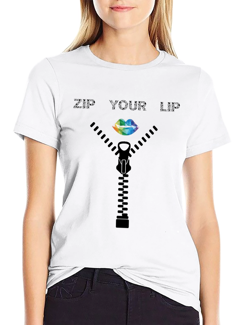 Zip Your Lip T-Shirt - Quirky Graphic Tee