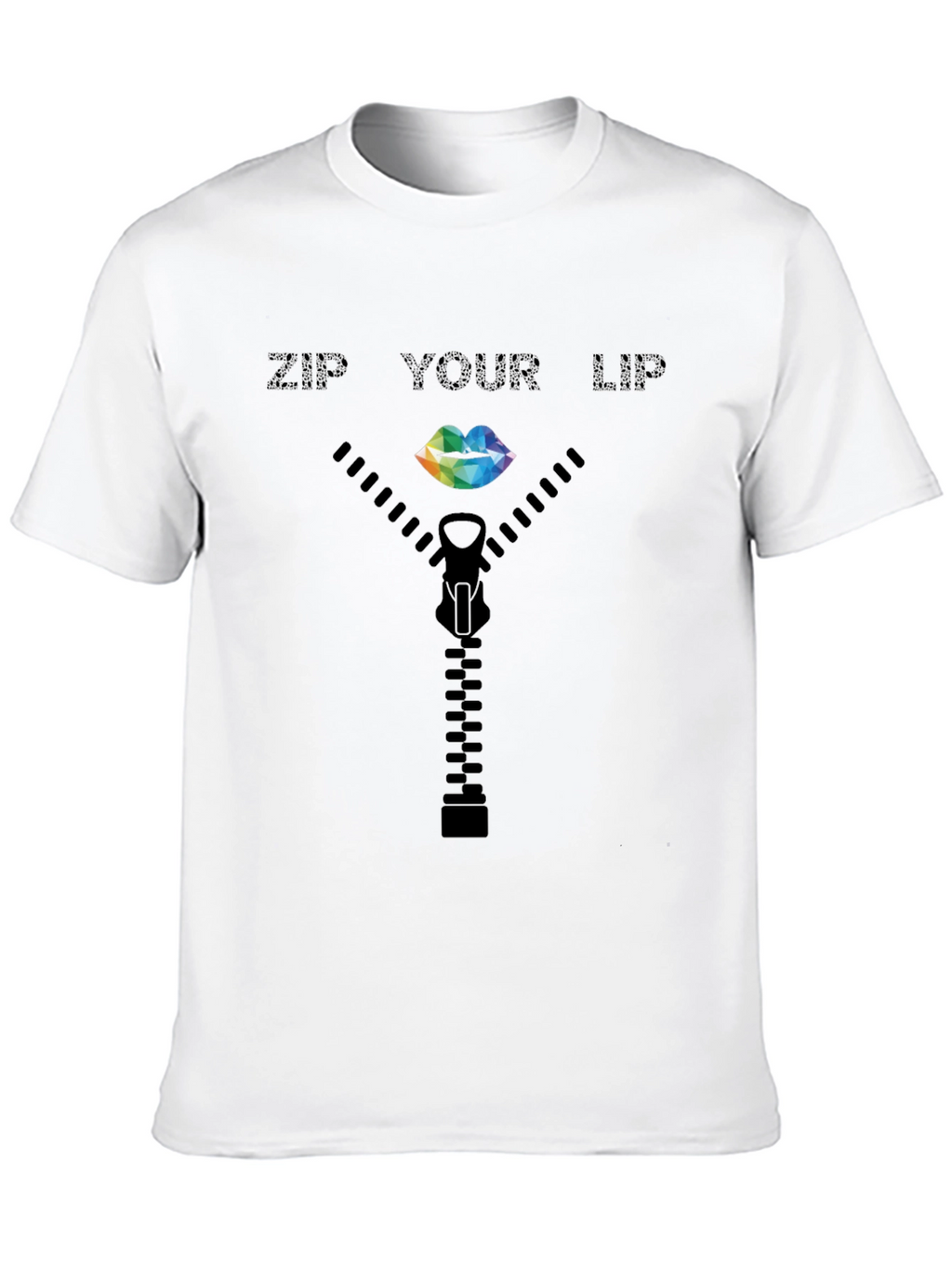 Zip Your Lip T-Shirt - Quirky Graphic Tee