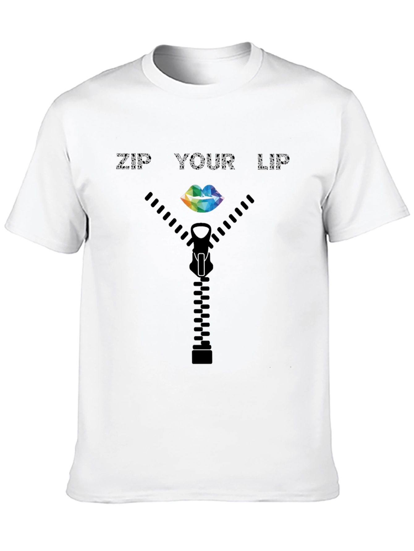 Zip Your Lip T-Shirt - Quirky Graphic Tee