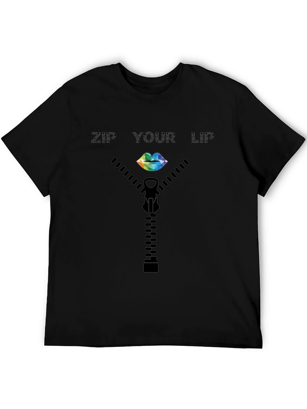 Zip Your Lip T-Shirt - Quirky Graphic Tee