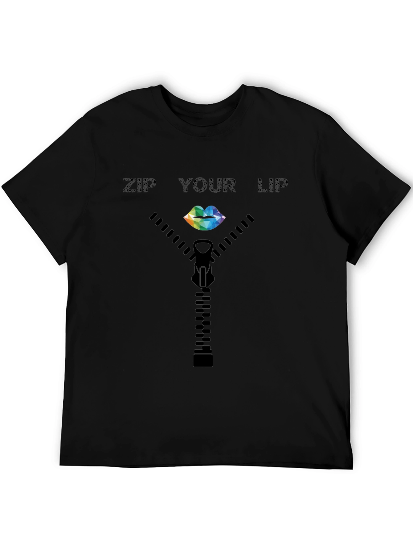 Zip Your Lip T-Shirt - Quirky Graphic Tee