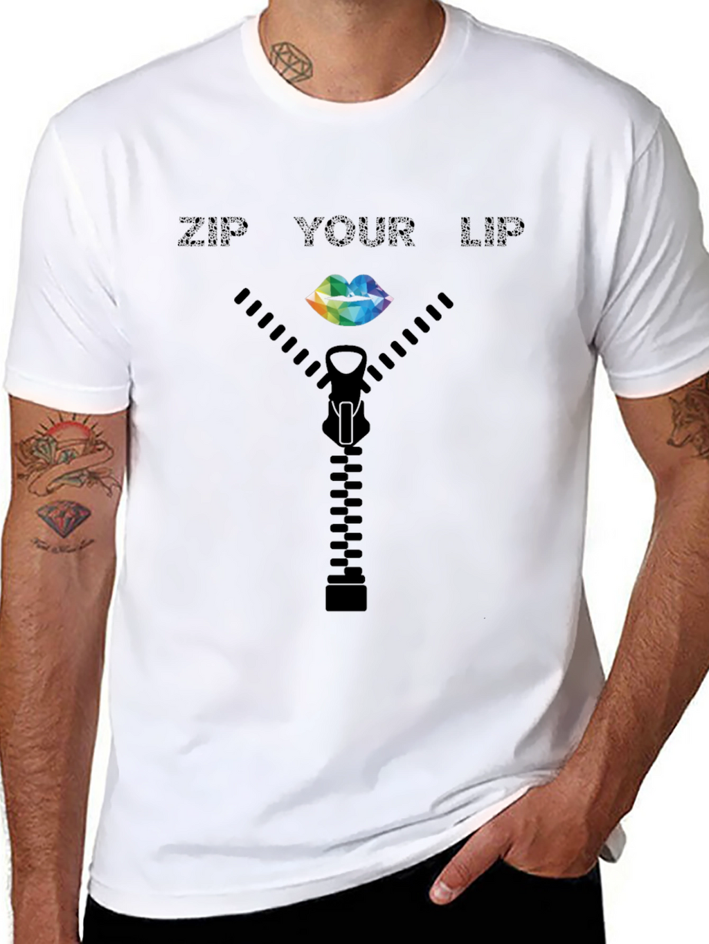 Zip Your Lip T-Shirt - Quirky Graphic Tee