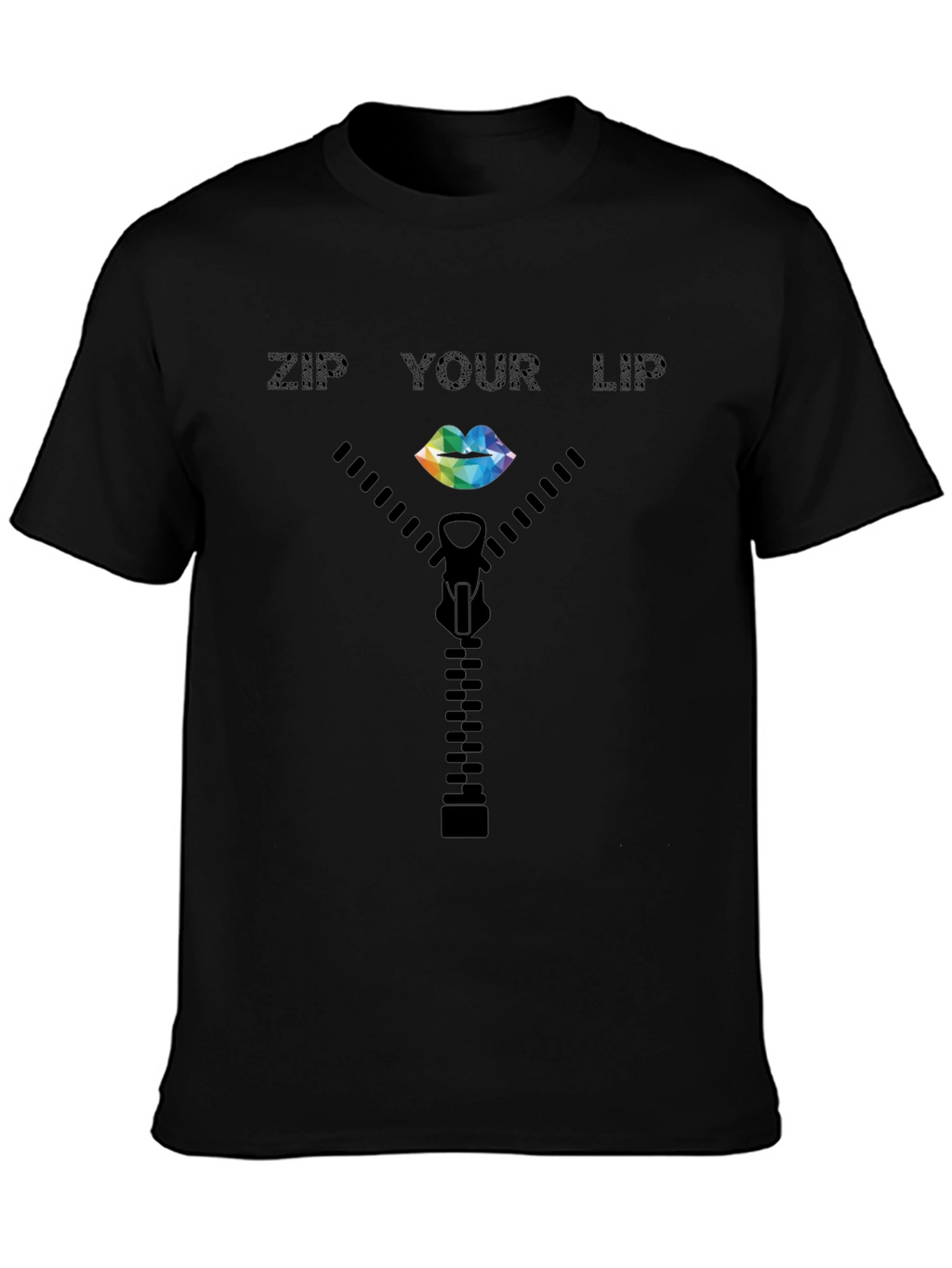 Zip Your Lip T-Shirt - Quirky Graphic Tee