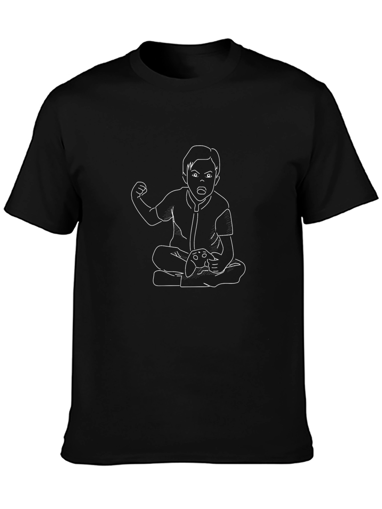 Gamer Kid Tee - Black Cotton Graphic T-Shirt