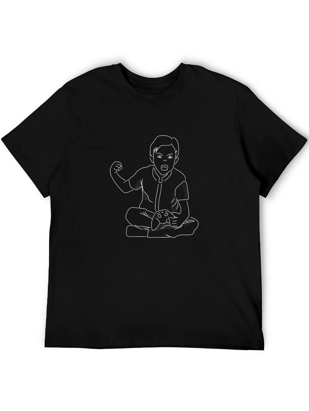 Gamer Kid Tee - Black Cotton Graphic T-Shirt