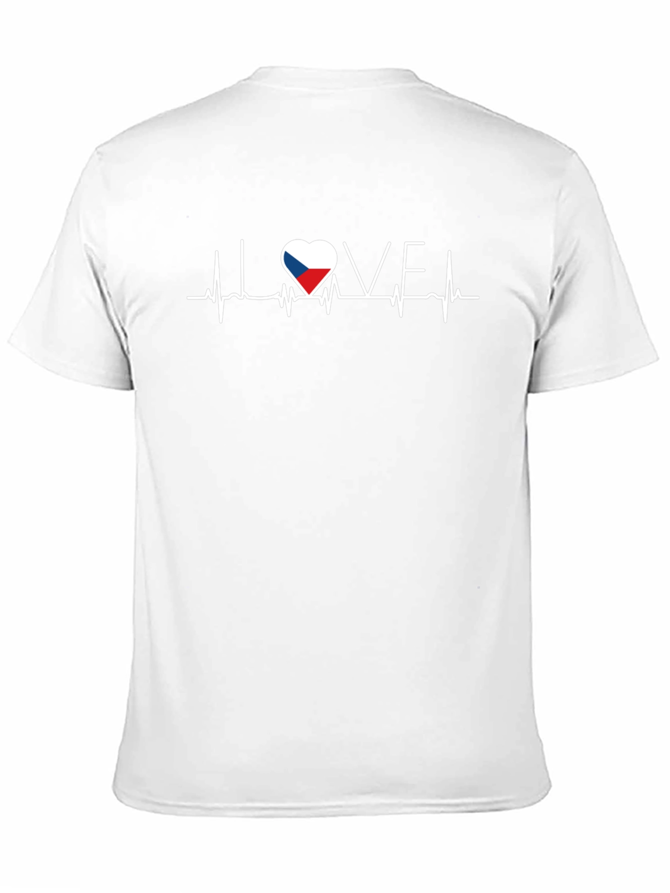 Czech Republic Flag Heartbeat T-Shirt - I Love CZ