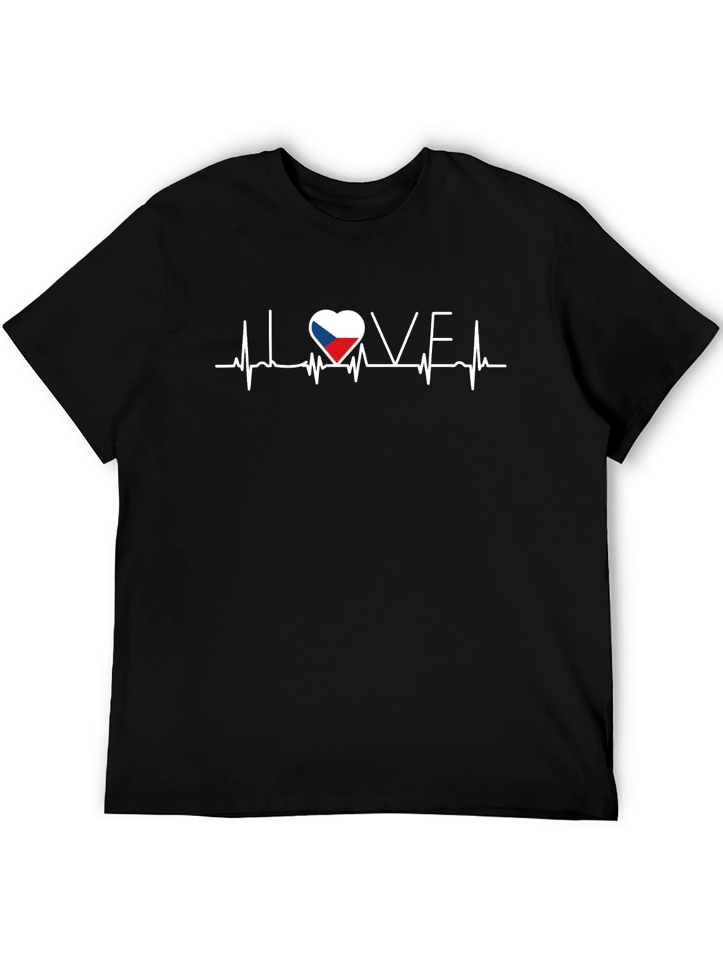 Czech Republic Flag Heartbeat T-Shirt - I Love CZ