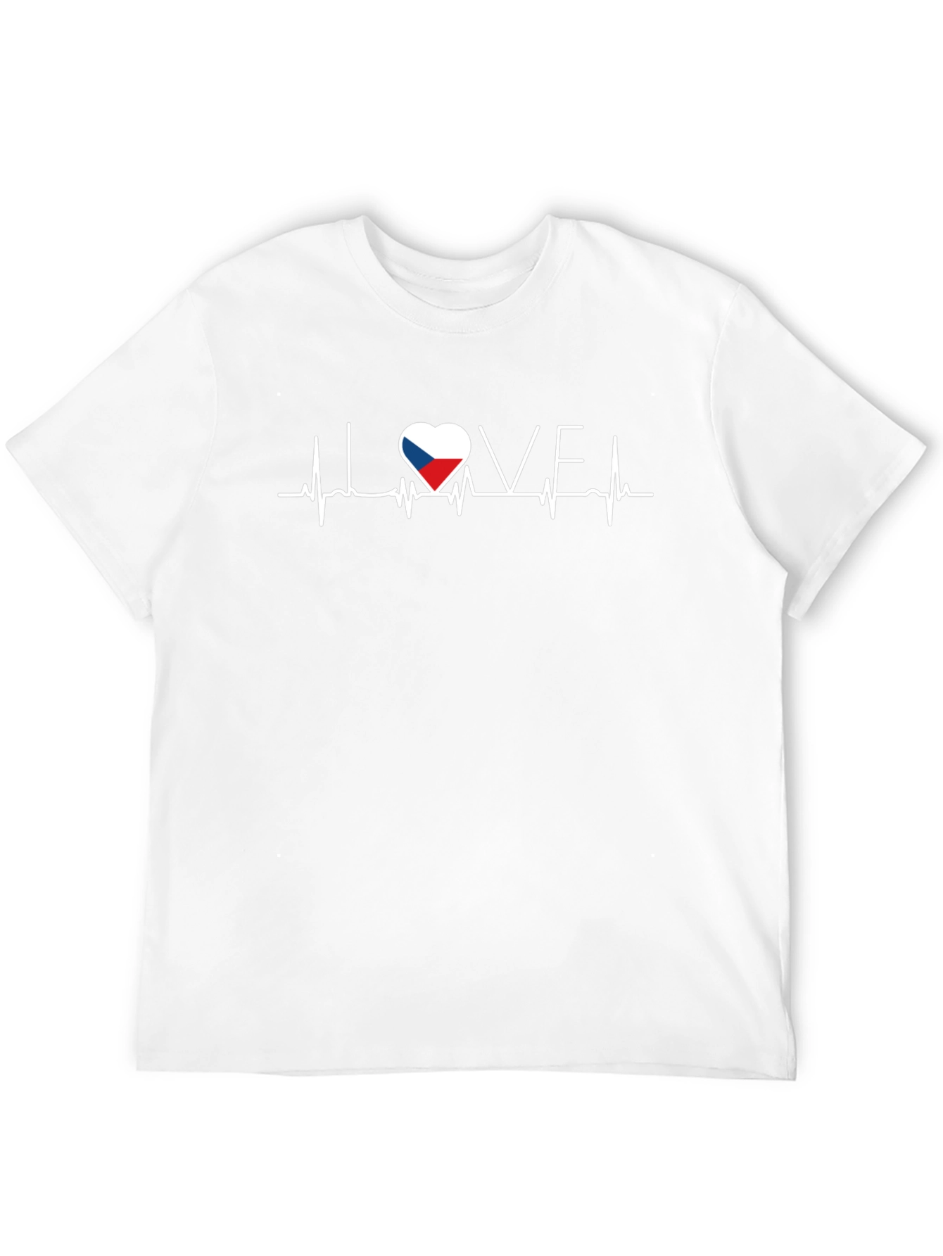 Czech Republic Flag Heartbeat T-Shirt - I Love CZ