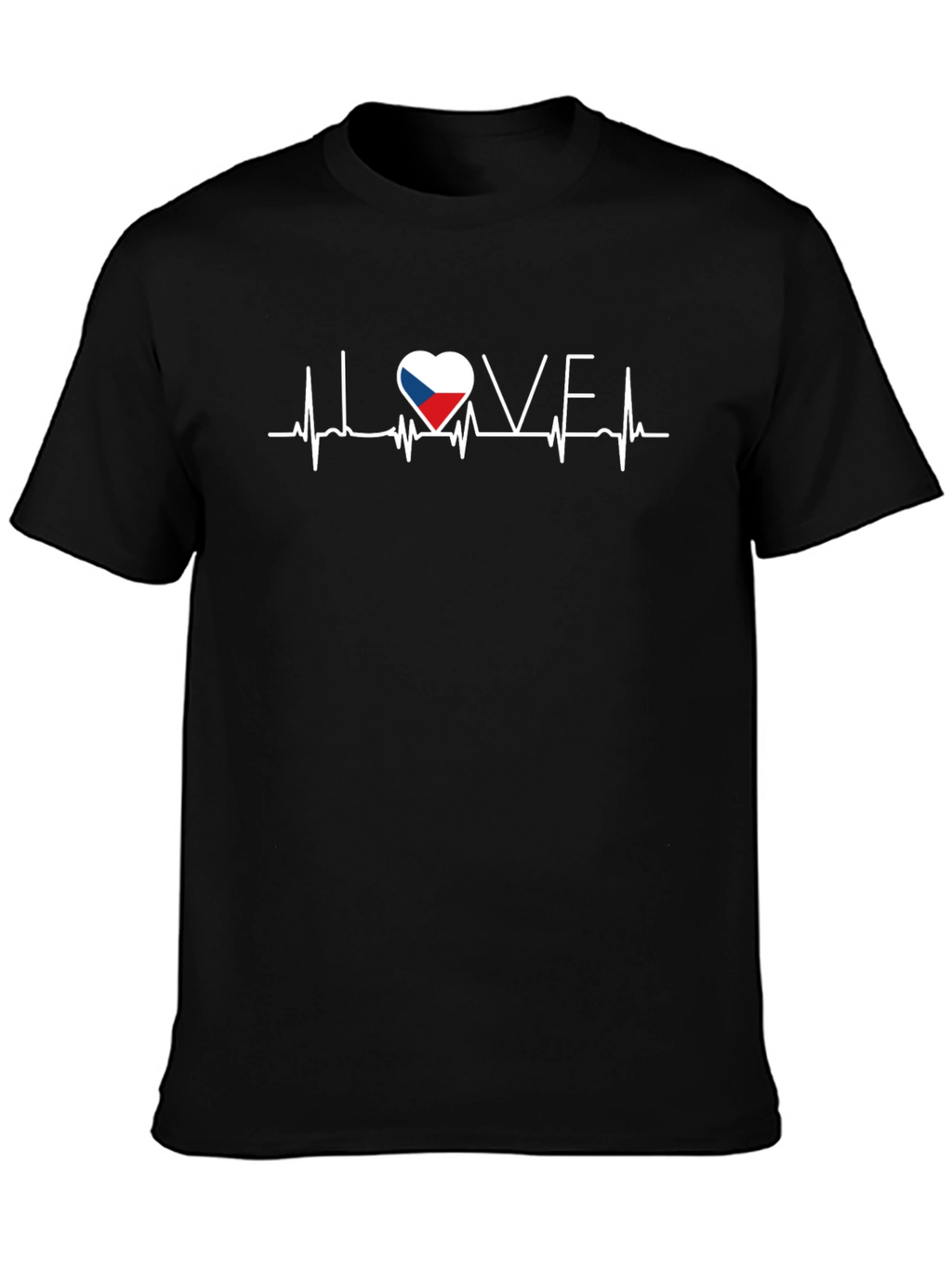 Czech Republic Flag Heartbeat T-Shirt - I Love CZ