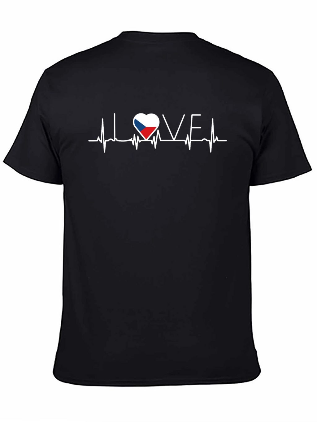 Czech Republic Flag Heartbeat T-Shirt - I Love CZ