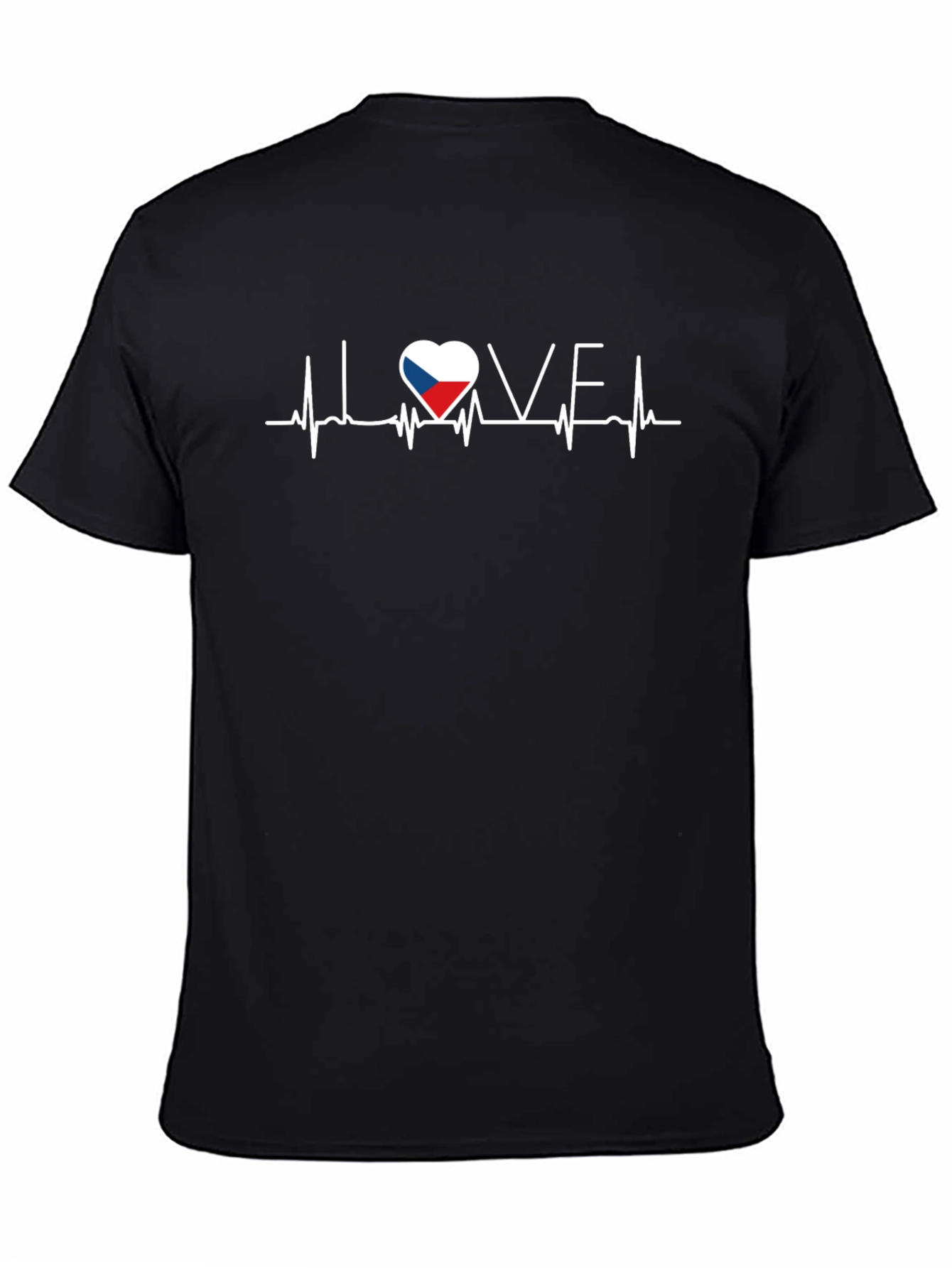 Czech Republic Flag Heartbeat T-Shirt - I Love CZ