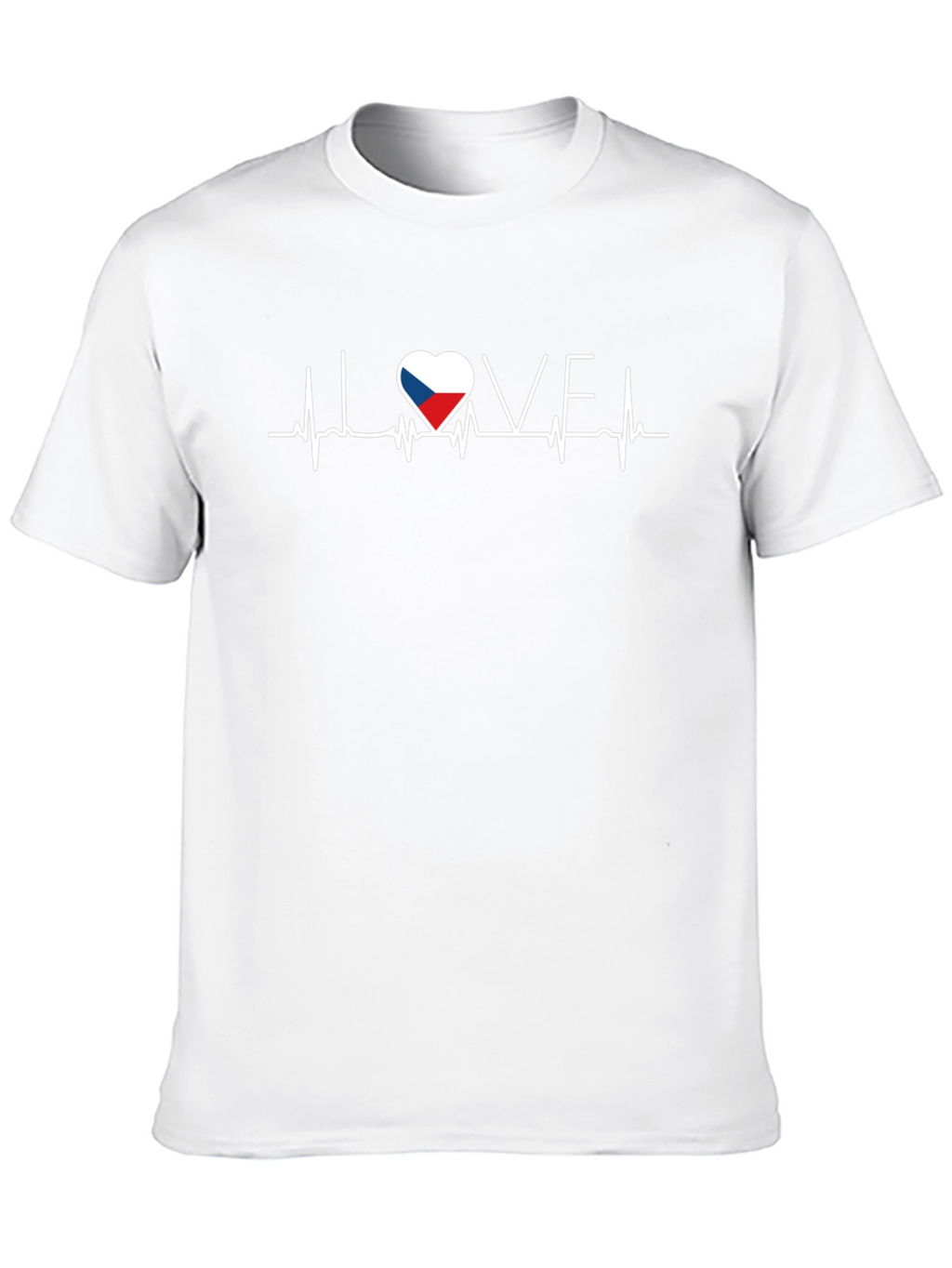 Czech Republic Flag Heartbeat T-Shirt - I Love CZ