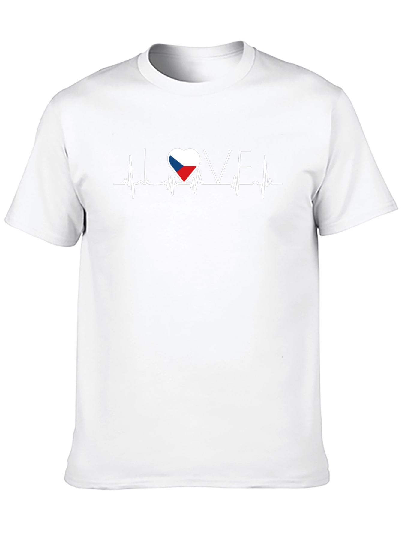 Czech Republic Flag Heartbeat T-Shirt - I Love CZ
